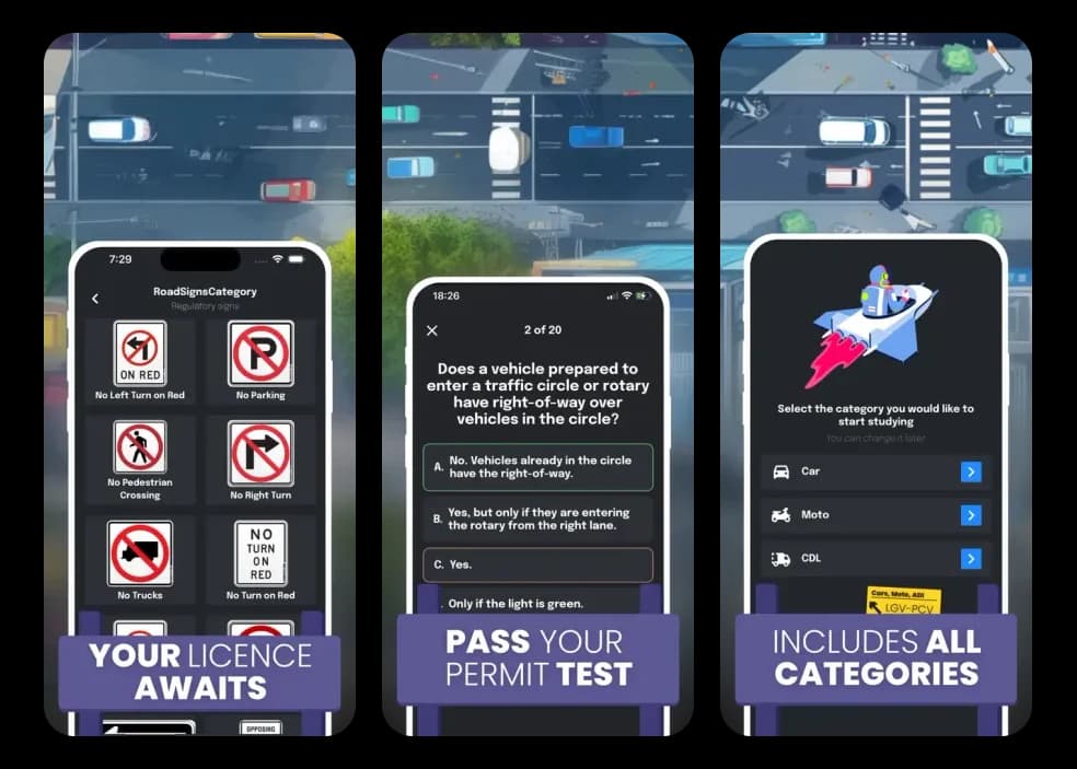 Driving Theory USA — app screenshot