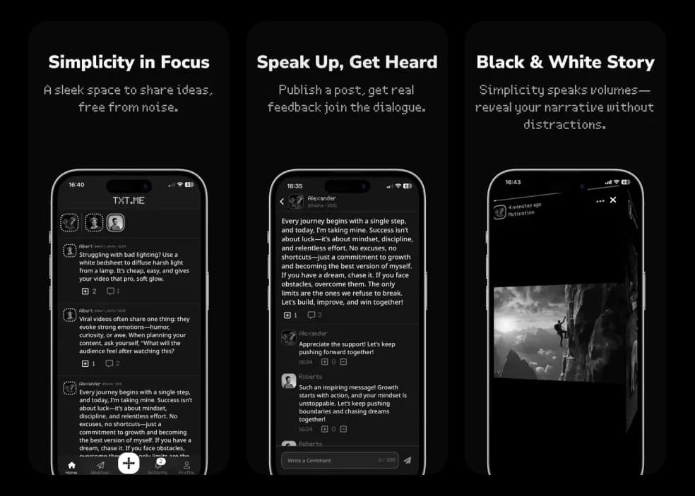 TXT.ME — app screenshot